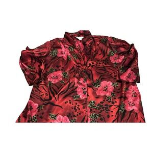 avenue body button down nightshirt flowers woman's  18/20 sleepwear